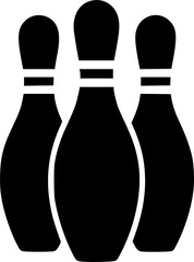 Bowling pin vector silhouette illustration isolated on white background
