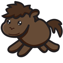 little brown horse illustration clipart