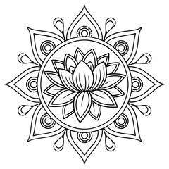 Ornate Lotus Flower Mandala Design