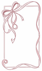Elegant Pink Ribbon Bow and Frame Design Element