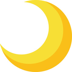crescent moon shape flat vector