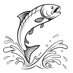 Naklejka premium Majestic Salmon Leaping Out of Water