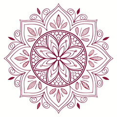 Fototapeta premium Intricate Decorative Mandala Design in Burgundy