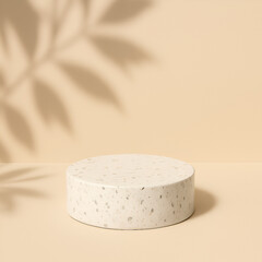 empty white marble product podium