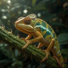 Fototapeta premium chameleon on a branch