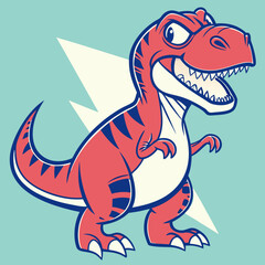 Cute Cartoon Tyrannosaurus Rex Illustration