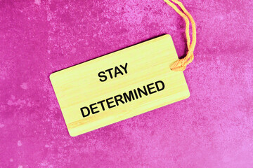 Business, support, motivation, psychological stay focused concept. STAY DETERMINED words written on...