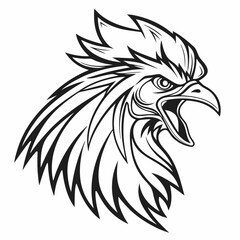 Obraz premium Stylized Black and White Eagle Head Vector Illustration