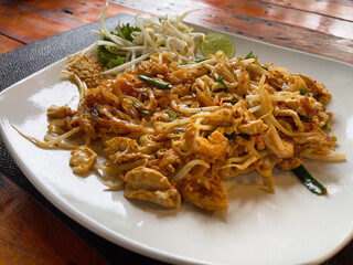 Thai food Pad thai, Stir fry noodle with chicken