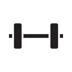 Barbell and dumbbell icons. Silhouette of a barbell and dumbbells. Vector icon of a barbell.