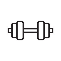 Barbell and dumbbell icons. Silhouette of a barbell and dumbbells. Vector icon of a barbell.
