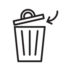 vector trash can icon. vector trash can symbol. trash tank. trash basket. delete icon.