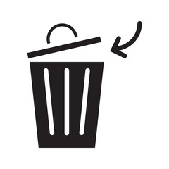 vector trash can icon. vector trash can symbol. trash tank. trash basket. delete icon.