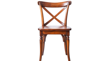 Classic wooden dining chair Transparent background, PNG file