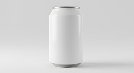 White Label Soda Can on White Background PNG
