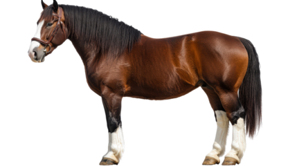 Clydesdale horse standing Transparent background, PNG file