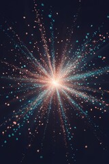 Fototapeta premium Symmetrical Soft Explosion — Radiant Particle Burst in Dark Void