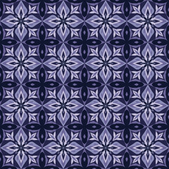 Fototapeta premium A geometric pattern of flowers, a purple-tone pattern, is used for tapestry wallpapers, vector patterns.