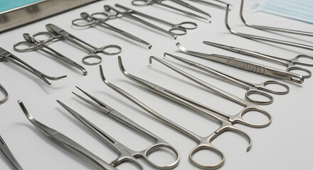Clean Surgical Clamp and Clip Collection PNG