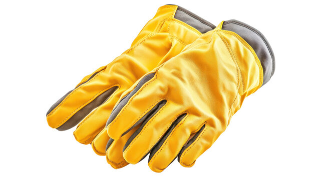 Electrician's insulated gloves, high voltage protection gear, Transparent background, PNG file