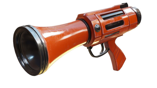 Emergency air horn with trigger button, loud audible warning device, Transparent background, PNG file