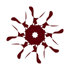 Abstract Spiky Starburst Radial Design Element, abstract red flower