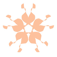 Organic Abstract Radial Design Element in Peach
