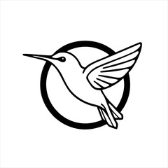 Humming Bird Logo in Circle Badge