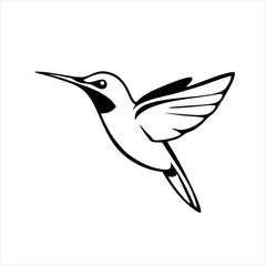 Obraz premium Hummingbird in Flight, Modern Humming Bird Logo Design