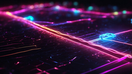 Internet Connection with Neon Effect for Enhanced Digital Experience
