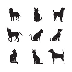 Pet Care Doctor clinic logo set of et animals vector clean bright logo