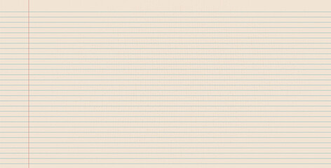 Pad lined horizontal textured paper.Beige worksheet with stripes. Blank empty page of binder. Wide line grid backdrop. Vector school notepad cover illustration. Scrapbook stationary.