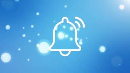 Notification Bell Icon on Blue Background - Powered by Adobe