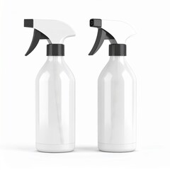 Clean and modern spray bottles perfect for home cleaning or gardening use, featuring a minimalist design.