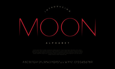 Minimalist halloween horror display font with sharp lines and a cosmic aesthetic, ideal for futuristic branding