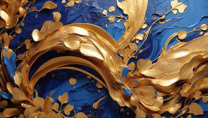 Masterpiece of Designing Art: Golden and Luxurious Abstract Creation