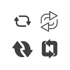 Set of cloud sync icon vector connecting arrows in a circular shape clean closeup for icon or logo