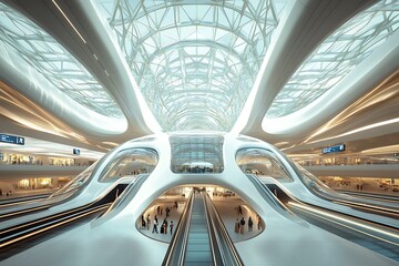 a futuristic airport external