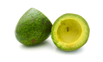 Close-up of avocados against white background