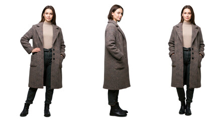 Stylish Woman in Long Coat and Turtleneck By Generated AI