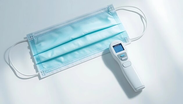 Medical Face Mask and Digital Thermometer - Health Essentials