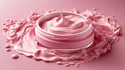 Pink Texture Cosmetic Cream for Beauty Applications