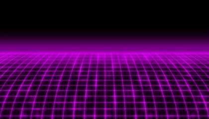 Purple space perspective  grid line light field technology abstract background	