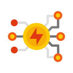 Obraz premium Digital Energy Platform Icon Gray Isolated illustration