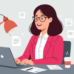 Concept vector illustration of a businesswoman.