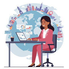 Concept vector illustration of a businesswoman.