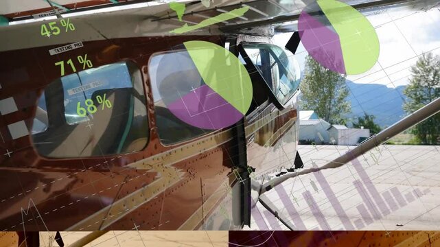 After one-second augmented-reality gauges animating over plane fuselage for performance metrics