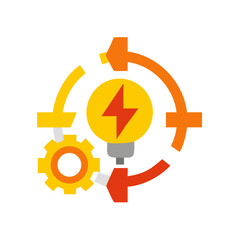 Renewable Energy Development Icon Yellow Isolated illustration