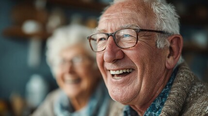 Capture heartwarming family moments with elderly man, hearing aids, and laughter