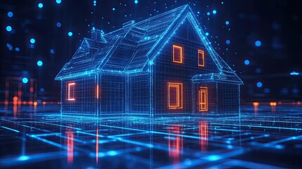 House with Security Camera, House Protection, CCTV Representing Home Security and Surveillance
